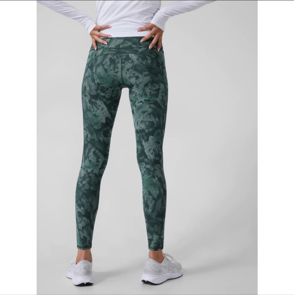 Athleta Leggings Rainier Printed Tight Spliced Floral Minimalistic XS - Picture 2 of 12